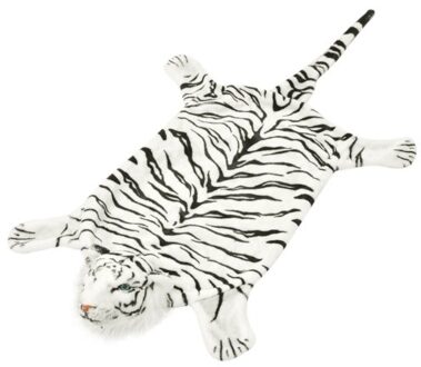 Plush tiger rug 144 cm white
