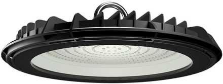 Pluto LED high bay - 150 Watt 15.000 Lumen (100lm/W) - 4000K neutraal wit - IP65 waterdicht - 25.000 branduren - IK06 - Flikkervrij Zwart