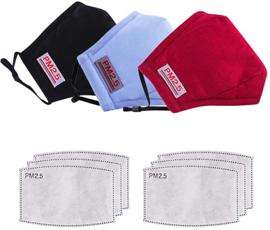 PM2.5 Anti-dust Reusable Cotton Mouth Face Masks Mouth Cover Filter 3+6PCS Mouth caps washable Facemask Mouth Cover Mascarilla