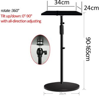 PMA-T3S-85160 5Kg 850-1650Mm Universele Projector Monopod Stand Laptop Floor Houder Hoogte Verstelbare Met Lade 39X28.5Cm Base PMA-T3S-85160N
