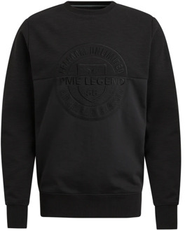 PME Legend Crewneck Jacquard Sweatshirt met Artwork PME Legend , Black , Heren - L,M