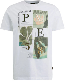 PME Legend Digitale Print Ronde Hals T-Shirt PME Legend , Multicolor , Heren - 2Xl,Xl,L,M,3Xl