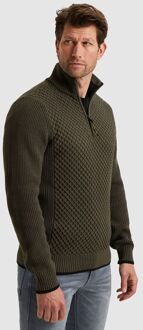 PME Legend Half Zip Structure Trui Beluga Groen Donkergroen - 3XL,M