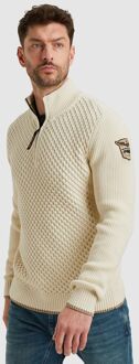 PME Legend Half Zip Structure Trui Ecru Wit - 3XL,XXL