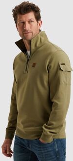 PME Legend Half Zip Trui Interlock Jersey Olive Groen - 3XL,L,M,XL,XXL