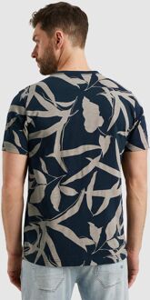 PME Legend Jersey Slub T-Shirt Print Navy Beige - 3XL,L,M,XL,XXL