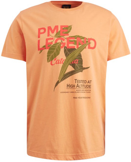 PME Legend Korte Mouw R-hals Jersey T-shirt PME Legend , Orange , Heren - 2Xl,Xl,L,M,3Xl