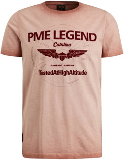 PME Legend Korte Mouw R-Hals T-Shirt PME Legend , Beige , Heren - 2Xl,M