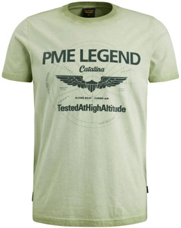 PME Legend Korte Mouw R-Hals T-Shirt PME Legend , Green , Heren - 2Xl,Xl,3Xl
