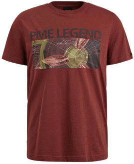 PME Legend Korte Mouw R-Hals T-Shirt PME Legend , Red , Heren - 2Xl,Xl,M,3Xl