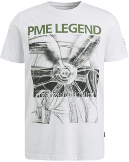 PME Legend Korte Mouw R-Hals T-Shirt PME Legend , White , Heren - 2Xl,Xl,M,3Xl