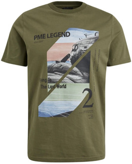 PME Legend Korte mouw ronde hals T-shirt PME Legend , Green , Heren - 2Xl,Xl,L,M,3Xl