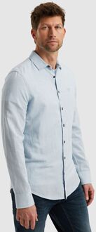 PME Legend Linnen Blend Overhemd Lichtblauw - M