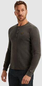 PME Legend Longsleeve T-Shirt Buttons Beluga Groen - 3XL,L,XXL