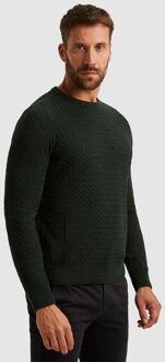 PME Legend Mouliné Structure Trui Donkergroen - 3XL,L,M,XL,XXL