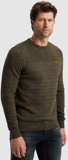 PME Legend Mouliné Structure Trui Dusky Groen Donkergroen - 3XL,L,M,XL,XXL