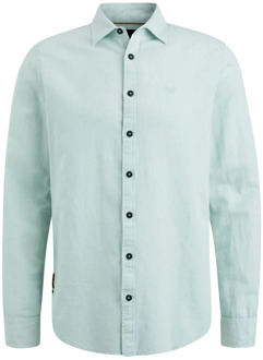 PME Legend Overhemd- PME L/S Shirt Ctn/Linen PME Legend , Green , Heren - 2Xl,Xl,L,3Xl