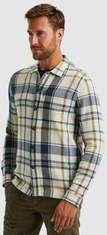 PME Legend Overshirt Ruiten Ecru Blauw - XXL