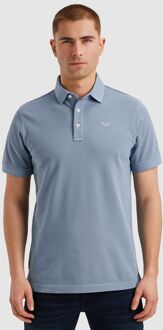 PME Legend Poloshirt Garment Dye Piqué Blauw Lichtblauw - XL
