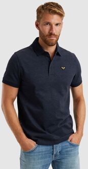 PME Legend Poloshirt Jacquard Jersey Navy Donkerblauw