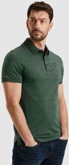 PME Legend Poloshirt Jacquard Jersey Olijfgroen Donkergroen