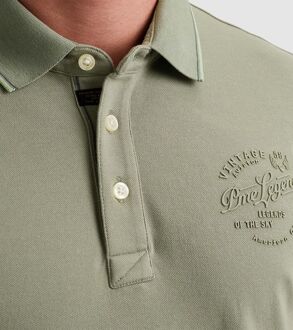 PME Legend Poloshirt Piqué Logo Grijs Groen