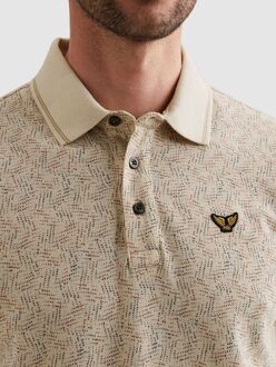 PME Legend Poloshirt Piqué Print Ecru Beige - 3XL,L,M,XL,XXL