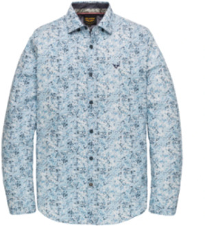 PME Legend regular fit overhemd met all over print lichtblauw - S