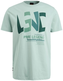 PME Legend Ronde Hals T-Shirt met Logo PME Legend , Green , Heren - 2Xl,Xl,L,M,3Xl