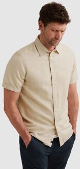 PME Legend Short Sleeve Overhemd Cotton Linen Ecru Beige - 3XL,L,M,XL,XXL