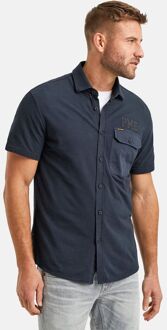 PME Legend Short Sleeve Overhemd Jersey Piqué Navy Donkerblauw - L,M,XL