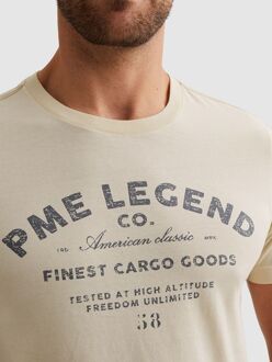PME Legend T-Shirt Logo Artwork Ecru Beige - 3XL,L,M,XL,XXL