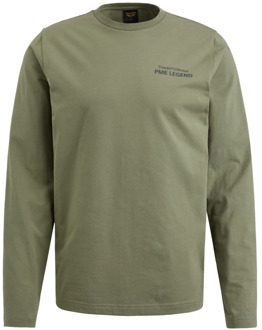 PME Legend T-Shirt- PME L/S R-Neck Cotton Elastane Jersey PME Legend , Green , Heren - 2Xl,Xl,3Xl