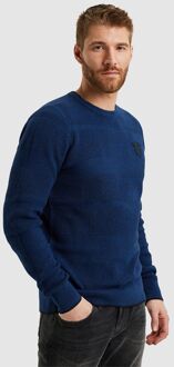PME Legend Trui Badge Kobaltblauw Donkerblauw - 3XL,XXL