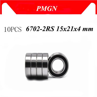 PMGN 10PCS ABEC-5 6702-2RS High quality 6702RS 6702 2RS RS 15x21x4 mm Miniature Rubber seal Deep Groove Ball Bearing