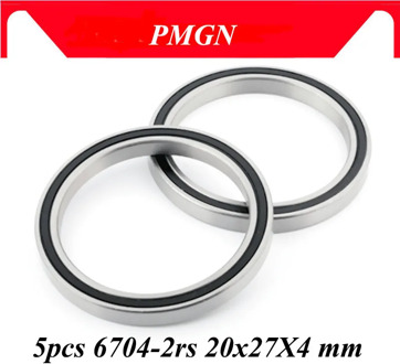 PMGN 5PCS ABEC-5 6704-2RS High quality 6704RS 6704 2RS RS 20x27X4 mm Miniature Rubber seal Deep Groove Ball Bearing