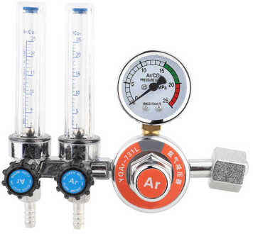 Pneumatisch Gereedschap Argon Drukregelaar Zinklegering Dubbele Buis Binnendraad G5/8in Lassen Apparatuur Luchtdruk Regulator