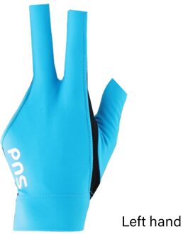 Pns Handschoen Links Rechterhand Drie-Vinger Antislip Ademend Comfortabele Elasticiteit Slijtvaste Professionele Biljart Accessoire blauw links