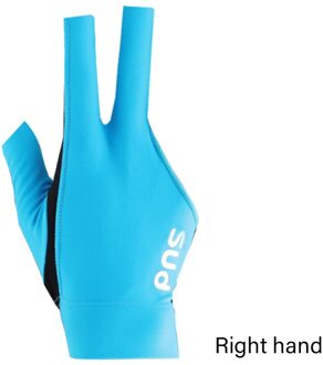 Pns Handschoen Links Rechterhand Drie-Vinger Antislip Ademend Comfortabele Elasticiteit Slijtvaste Professionele Biljart Accessoire blauw rechtsaf