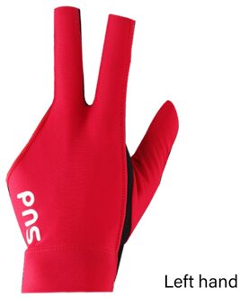 Pns Handschoen Links Rechterhand Drie-Vinger Antislip Ademend Comfortabele Elasticiteit Slijtvaste Professionele Biljart Accessoire rood links