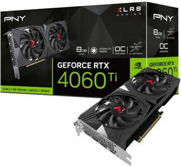 PNY GeForce RTX 4060 Ti 8GB VERTO Overclocked Dual Fan DLSS 3 Grafische kaart