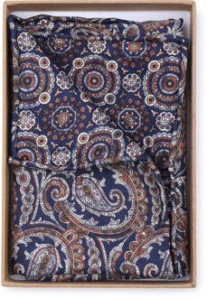 Pochet Reversible Bruin op Navy