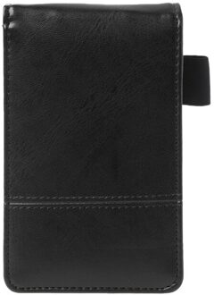 Pocket A7 Notebook Lederen Cover Notepad Memo Dagboek Planner Met Rekenmachine Zakelijke Werk Kantoor Benodigdheden zwart