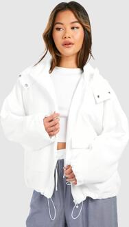 Pocket Detail Hooded Jacket, White - L