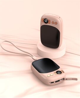 Pocket Hand Warmer Power Bank 20000Mah Poverbank Draagbare Oplader Externe Batterij Voor Iphone 12 Samsung S20 Xiaomi Mi Powerbank roze