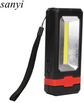 Pocket LED Zaklamp Zonne-energie/USB Oplaadbare Zaklamp Werken Inspectie Licht 2 Mode Outdoor Camping Zaklamp met Magneet Blauw