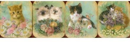 Pocket Note Set Of 4 Mini-Pads: Vintage Kittens - Press Peony