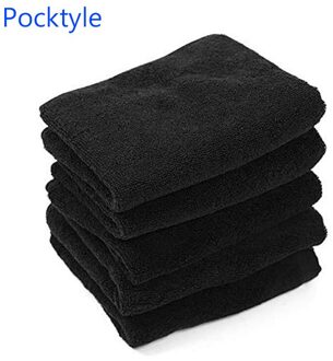 Pocktyle 5 Stks/pak Zwarte Kleur Zachte Katoenen Handdoeken Voor Volwassen 34x75cm