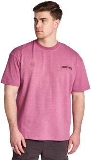 Podium T-shirts Heren - Paars - Maat XL - Katoen Jersey Purple