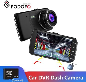 Podofo Auto Dvr Dash Camera Achteruitrijcamera Dual Camera Video Recorder Loop Recording G-Sensor Dash Cam Auto Camera dashcam Geen